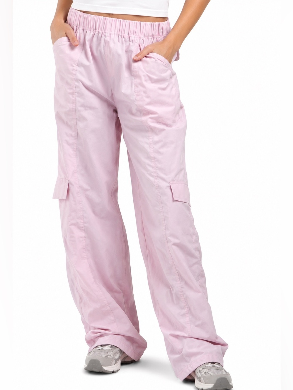 Wilo The Label light pink parachute cargo pants, medium